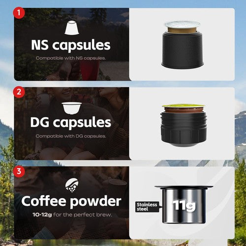 HIBREW H4C Portable Espresso Maker, Handheld Manual Coffee Machine for Camping