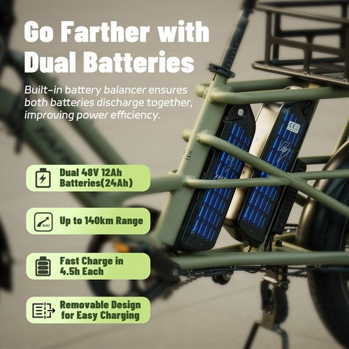 Fafrees FF20 CUV Electric Cargo Bike, 250W Motor, 48V 24Ah