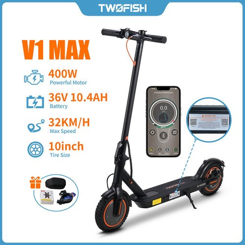 TWOFISH V1 MAX Electric Scooter, 400W Motor