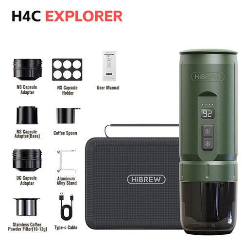 HIBREW H4C Portable Espresso Maker, Handheld Manual Coffee Machine for Camping