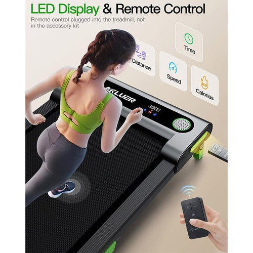 Akluer 480L-A Walking Pad with Incline, 2.5HP Under Desk Treadmill with Remote Control