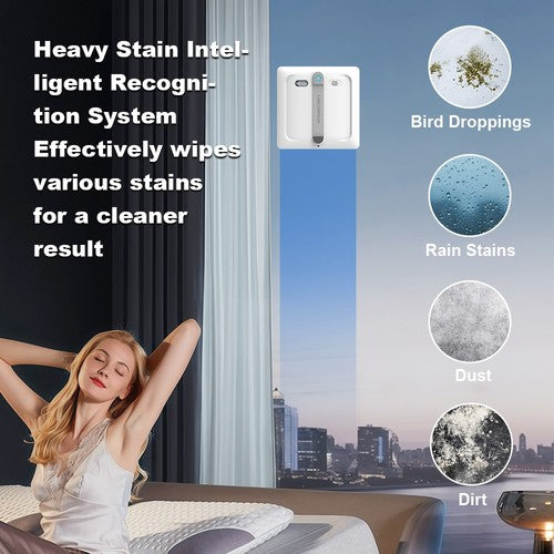 Liectroux S9 Window Cleaning Robot, Dual Roller Brushes, 6-way Water Spray, 9000Pa