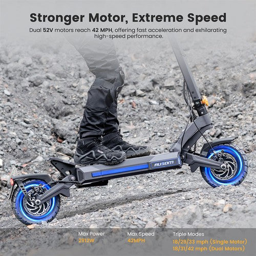 Ausom DT2 Pro Electric Scooter, 2*1100W Motor, 52V 23.4Ah