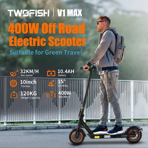TWOFISH V1 MAX Electric Scooter, 400W Motor