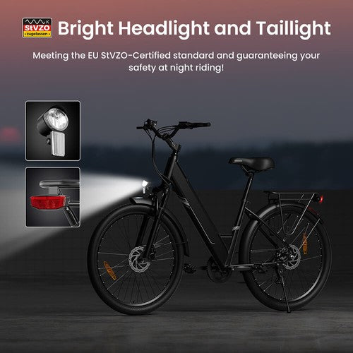 Touroll J1 Pro Electric Bike, 250W Motor, 36V 15.6Ah