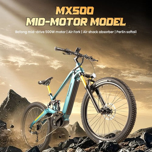 RANDRIDE MX500 Electric Bike, 500W Mid-drive Motor, 48V 15Ah