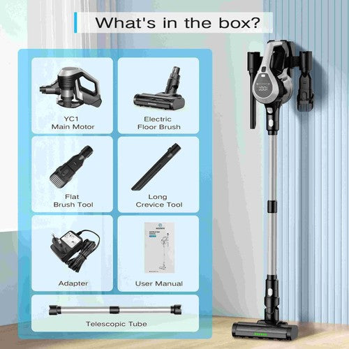 MOOSOO YC1 Cordless Vacuum Cleaner, 12kPa High Suction