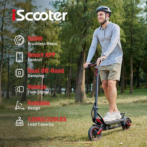 iScooter W8 Electric Scooter 500W Motor 48V 10.4Ah