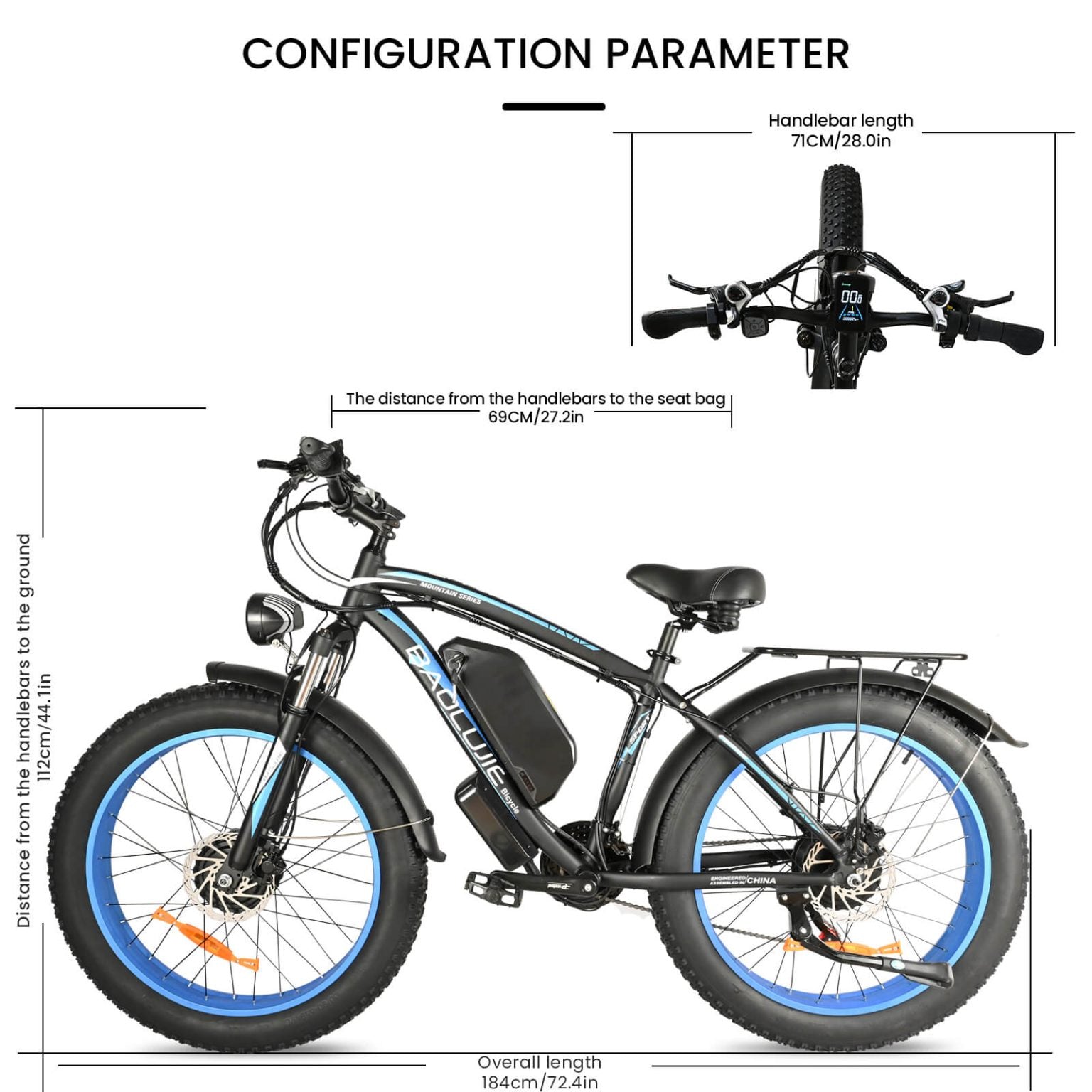 Baolujie DP2602 electric bike 2000W 20Ah