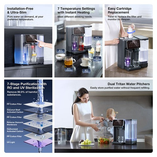 JIMMY R9 Countertop Reverse Osmosis Water Purifier, 3s Instant Heat