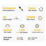 Ausom L2 Electric Scooter, 2*800W Motor, 48V 15.6Ah