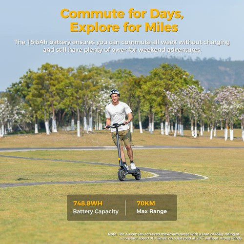 Ausom L2 Electric Scooter, 2*800W Motor, 48V 15.6Ah