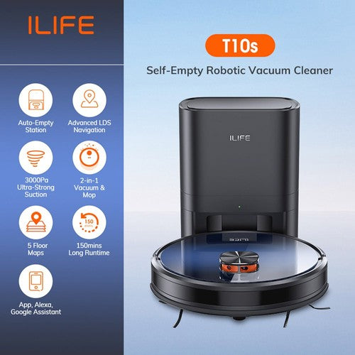 ILIFE T10s Robot Vacuum Cleaner, 2 in 1 Vacuum