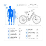 Touroll MA1 Electric Bike, 250W Mid-drive Motor 36V 13Ah