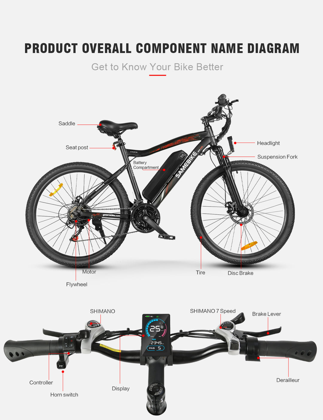 Samebike SY26-II Mountain Electric Bike 500W