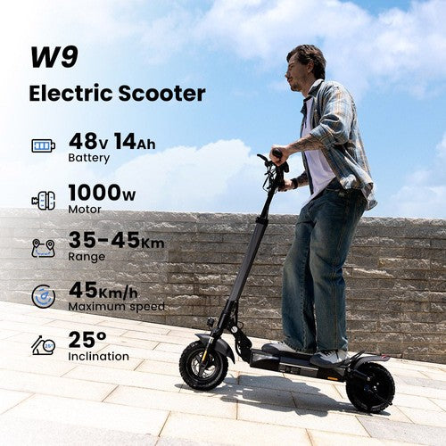 iScooter W9 Electric Scooter, 1000W Motor, 48V 14Ah