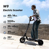 iScooter W9 Electric Scooter, 1000W Motor, 48V 14Ah