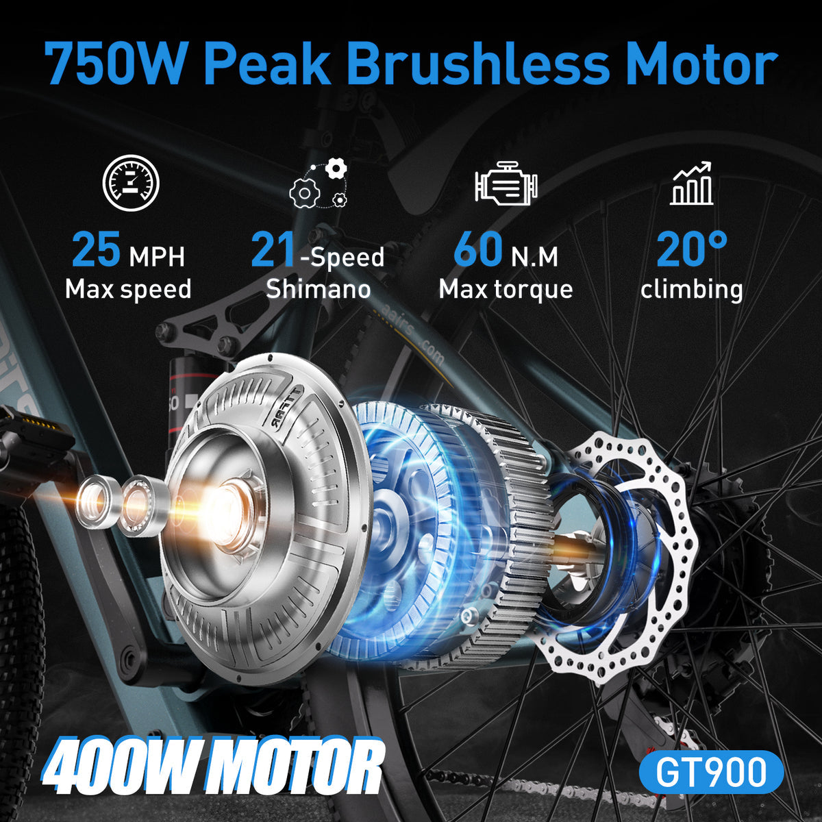 Aairsk GT900 electric bike 400W motor 36V13Ah