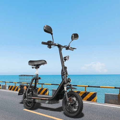 TWOFISH M5 PRO-E Electric Scooter with Seat and Rear Basket, 500W