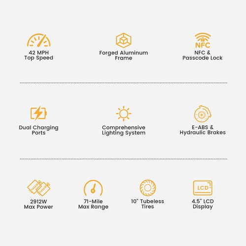 Ausom DT2 Pro Electric Scooter, 2*1100W Motor, 52V 23.4Ah