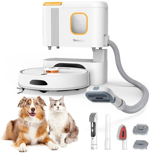 Teendow D20S MAX+ 2in1 Robot Vacuum Cleaner & Pet Grooming Tool, 6000Pa