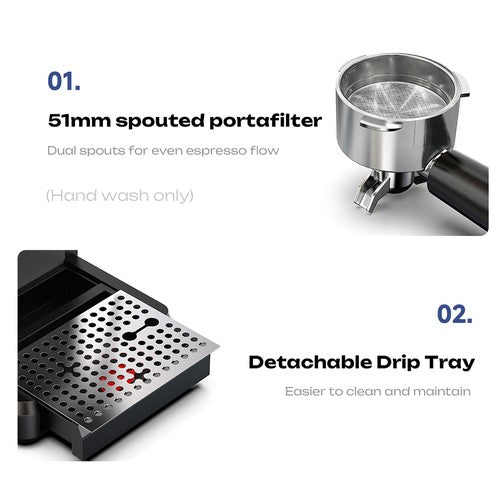 HiBREW H20 All-in-One Coffee Machine with Built-in Grinder, Dual Hot & Cold Extraction