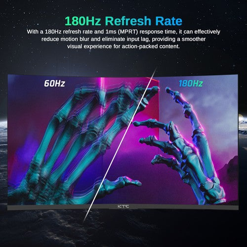 KTC H27S17 27-inch 1500R Curved Gaming Monitor QHD 2560x1440 16:9 ELED 180Hz