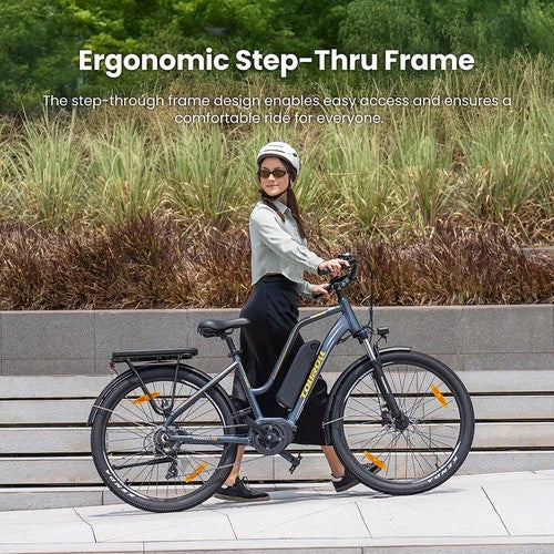 Touroll MA2 Electric Bike, 250W Mid-Drive Motor, 36V 13Ah