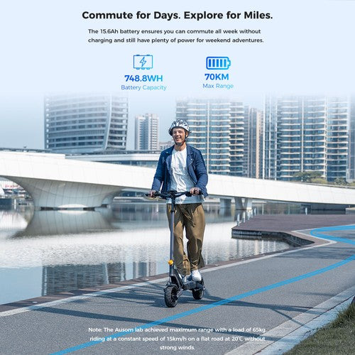 Ausom L2 Electric Scooter, 800W Motor, 48V 15.6Ah