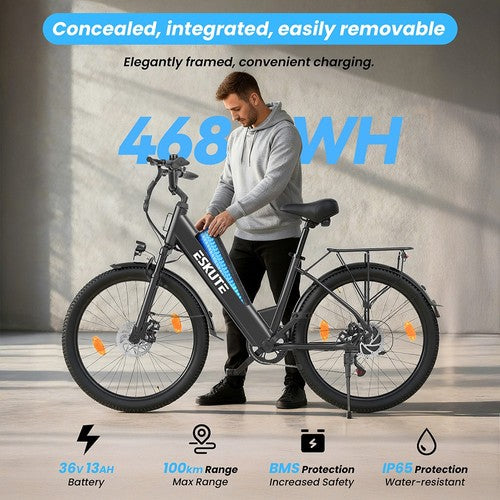 ESKUTE C100 PLUS Electric Bike, 250W Motor, 36V 13Ah