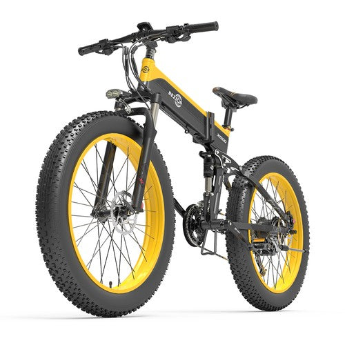 Bezior X1500 Fat Tire Folding Electric Mountain Bike 12.8Ah Battery BMS 1500W