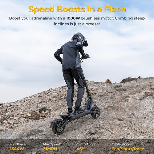 Ausom L2 Max Electric Scooter, 1000W Motor, 48V 20.8Ah