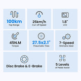 Touroll J1 27.5 inch Electric Bike with 250W Motor