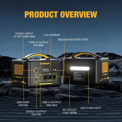 VTOMAN JUMP 1500X Portable Power Station, 828Wh