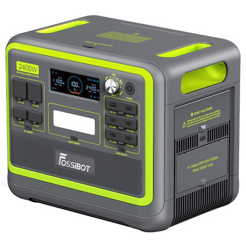 FOSSiBOT F2400 Portable Power Station, 2048Wh LiFePO4 Battery 2400W Output Solar Generator