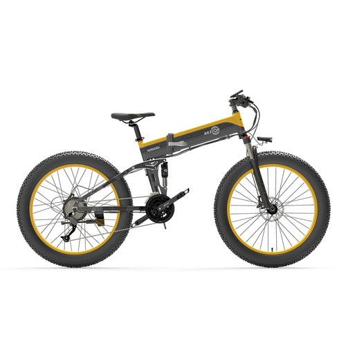 Bezior X1500 Fat Tire Folding Electric Mountain Bike 12.8Ah Battery BMS 1500W