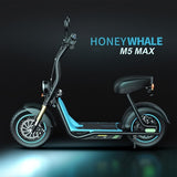 Honeywhale M5 Max Electric Scooter with Seat, 14″ Rubber Pneumatic Tires, 1000W