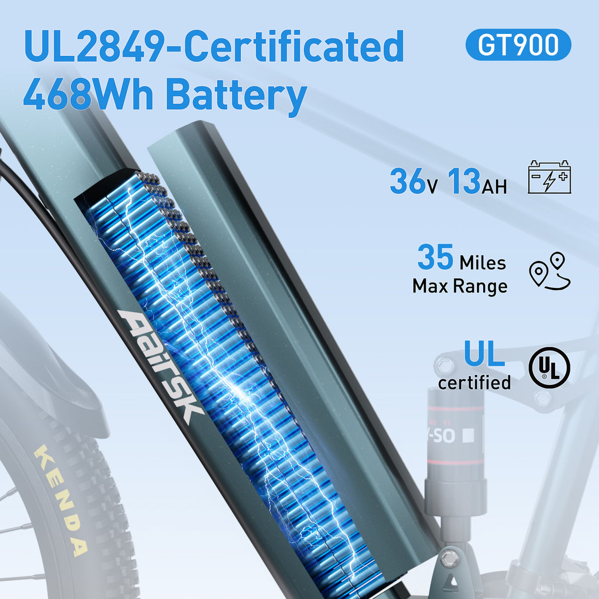 Aairsk GT900 electric bike 400W motor 36V13Ah