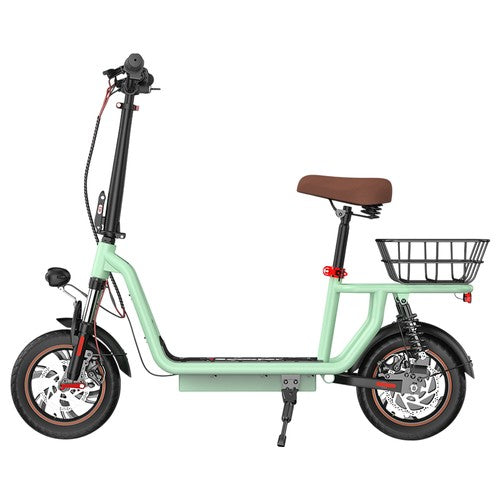 iScooter i12 Electric Scooter with Seat & Rear Basket, 500W