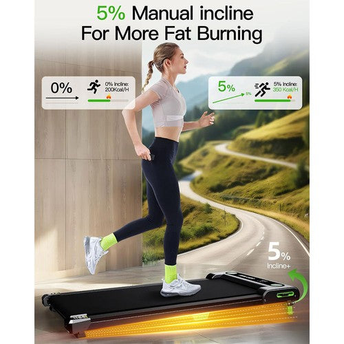 Akluer 480L-A Walking Pad with Incline, 2.5HP Under Desk Treadmill with Remote Control
