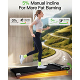 Akluer 480L-A Walking Pad with Incline, 2.5HP Under Desk Treadmill with Remote Control