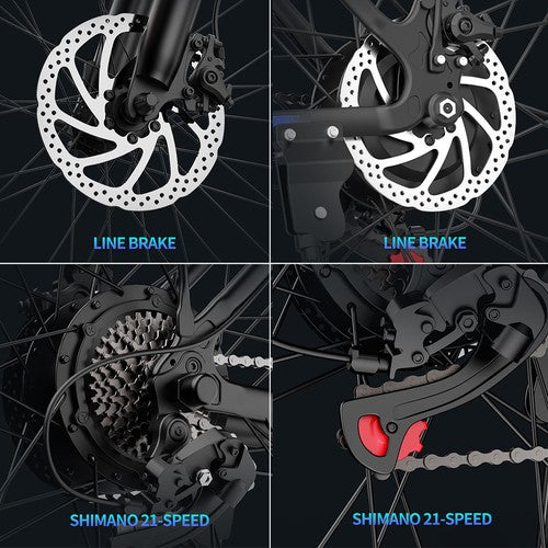 Ridstar S29 Pro Electric Bike, 1000W Motor, 48V 21Ah