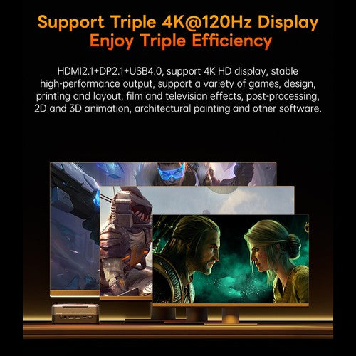 AOOSTAR GOD88 Mini PC, AMD Ryzen 7 8845HS 8 Core Max 5.1GHz, 32GB DDR5 RAM 1TB SSD