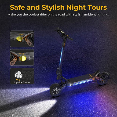 Ausom SR1 Electric Scooter, 2*1000W Motor, 52V 20.8Ah