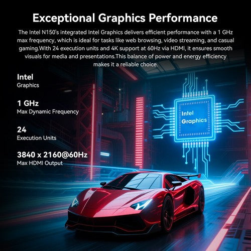 CHUWI LarkBox X Mini PC, Intel N150 4 Cores Max 3.6GHz, 16GB RAM 512GB SSD