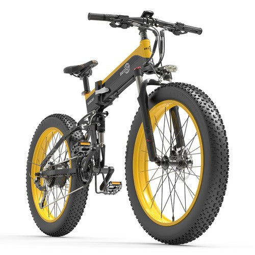 Bezior X1500 Fat Tire Folding Electric Mountain Bike 12.8Ah Battery BMS 1500W