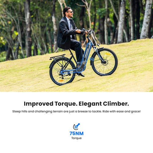 Touroll MA1 Electric Bike, 250W Mid-drive Motor 36V 13Ah