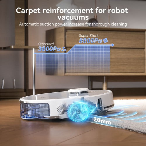 Tesvor S8 Max Robot Vacuum Cleaner, 3-in-1 Vacuum/Sweep/Mop, 8000Pa