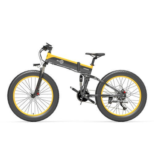 Bezior X1500 Fat Tire Folding Electric Mountain Bike 12.8Ah Battery BMS 1500W