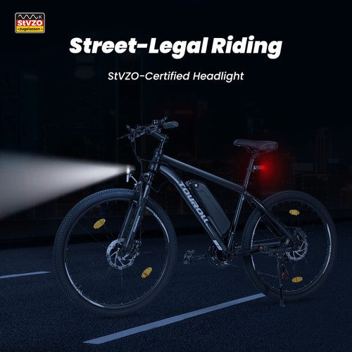 Touroll U1 26-inch Off-Road Tire Electric Bike 250W Motor, 36V 13Ah